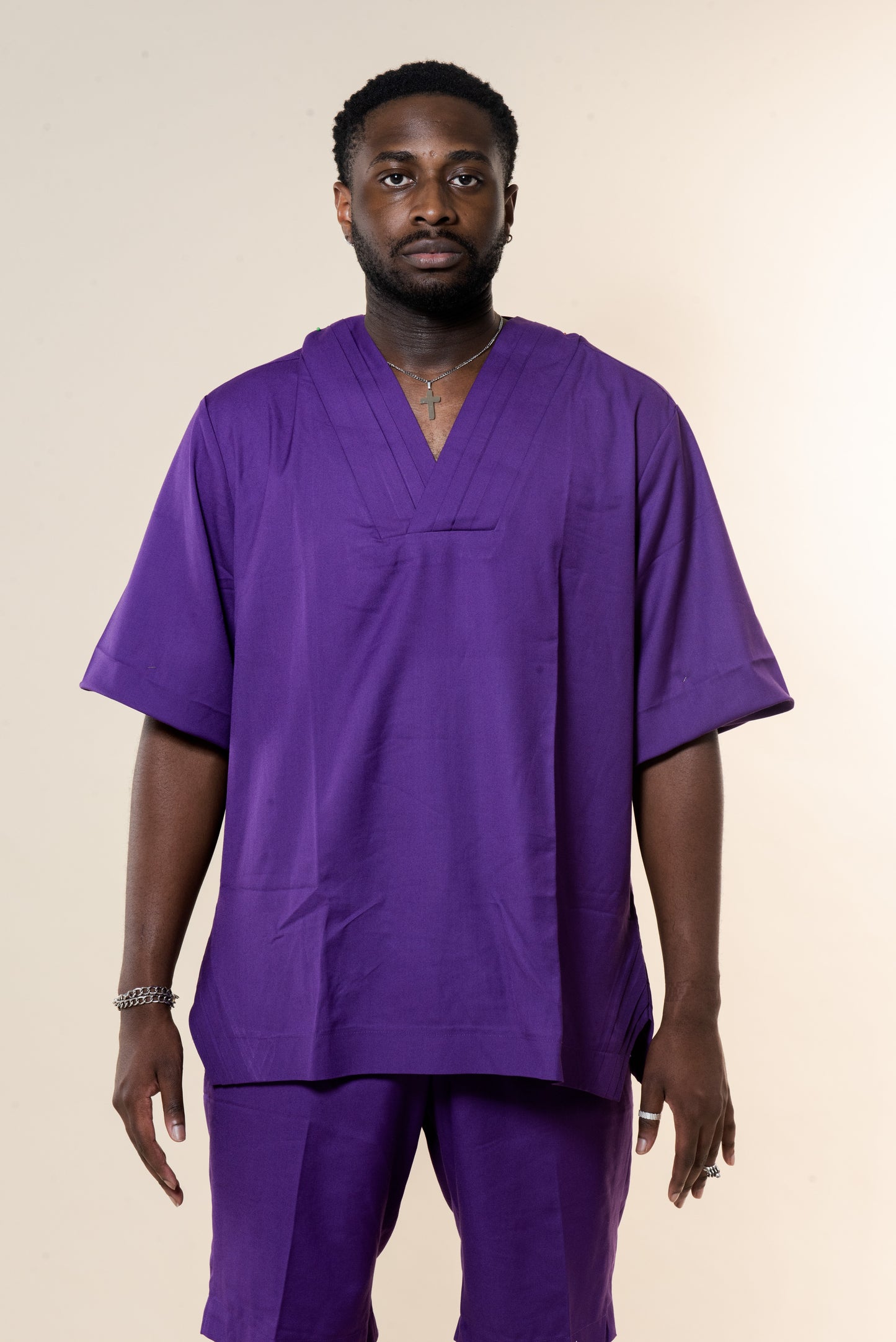 Pleated 'V' Set Purple