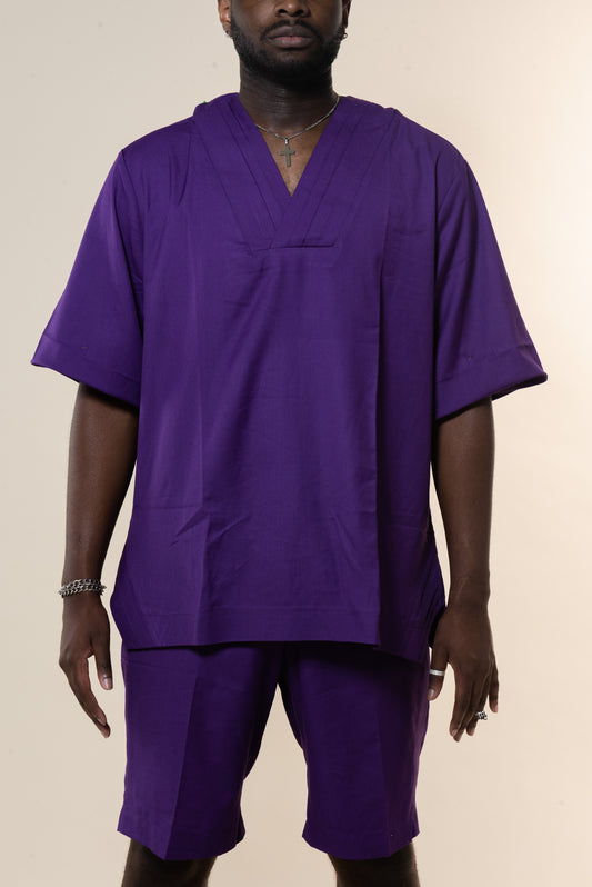 Pleated 'V' Set Purple